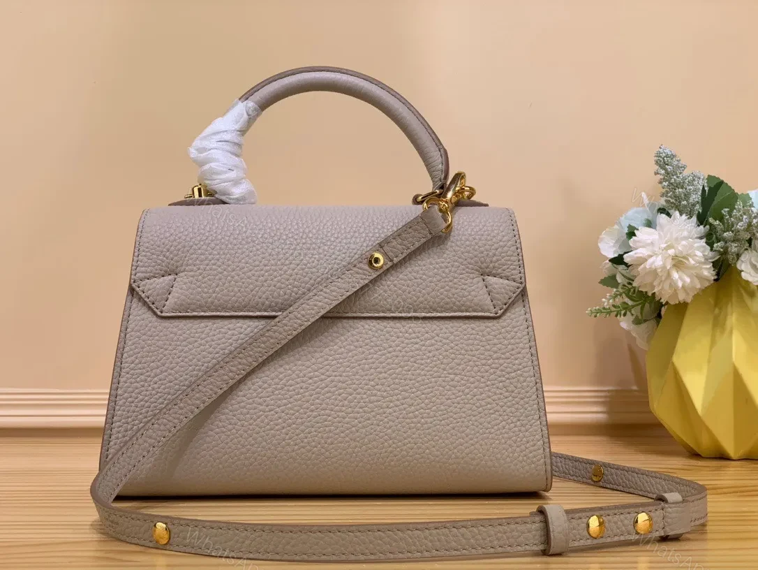 View 9 of Louis Vuitton LV Twist Handle Like Auth Lock Gold Handbags 17x25x11cm