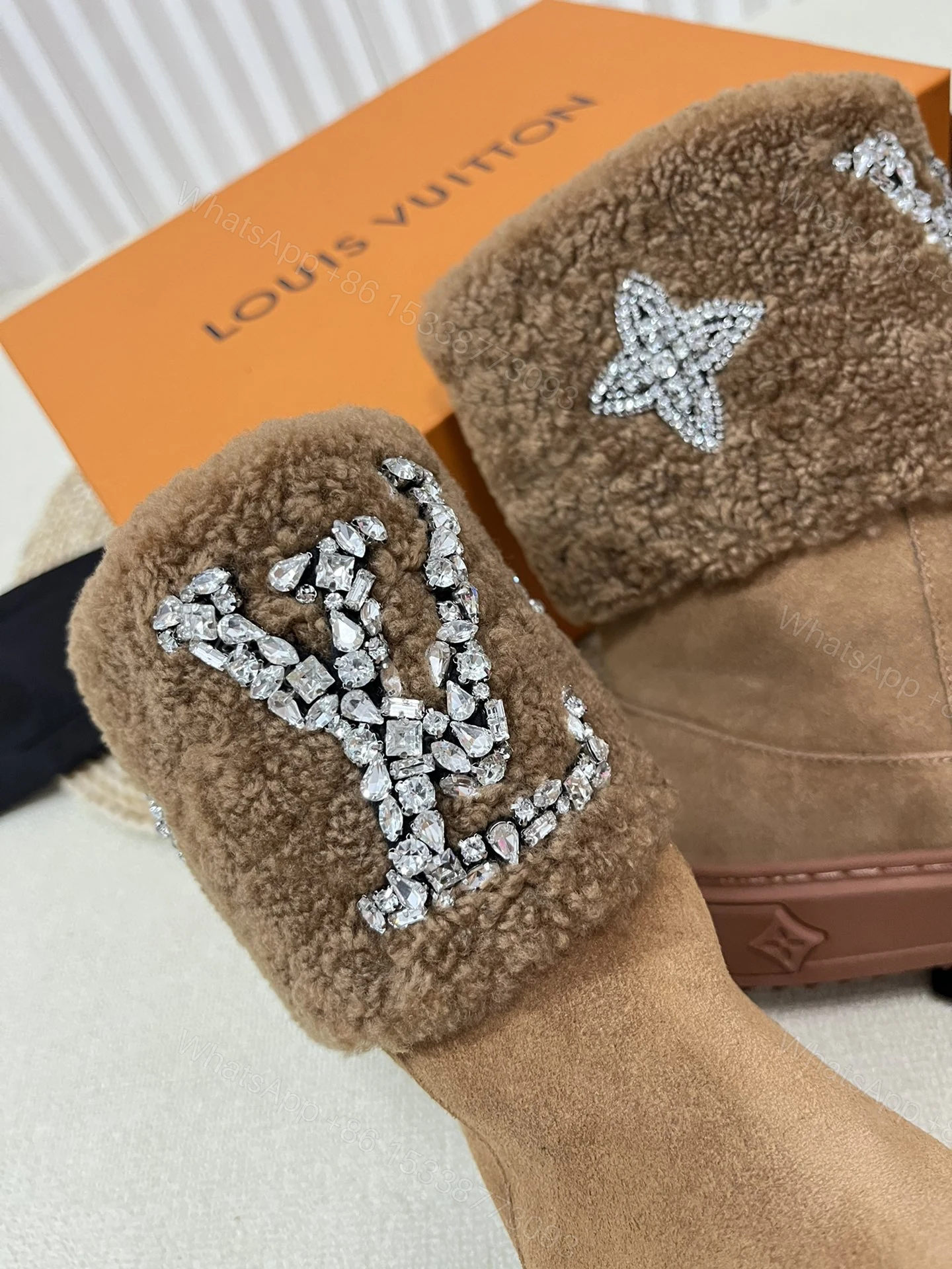 View 7 of LOUIS VUITTON ANKLE BOOT STUDDED WITH DIAMONDS BROWN