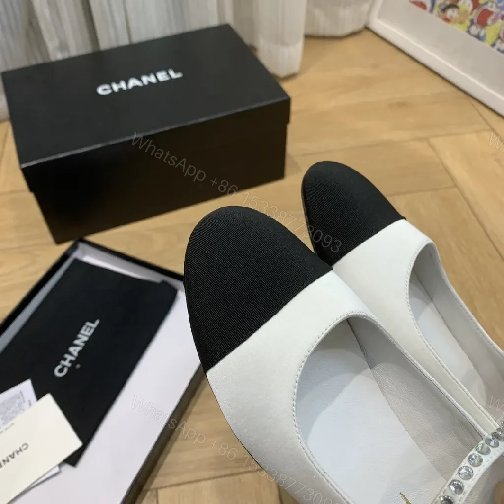 View 9 of Two-Tone Crystal T-Strap Mary Jane Flats, Luxe Comfort