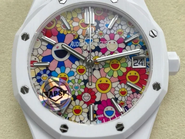 View 11 of Replica AP Royal Oak White Ceramic Celebration Dial 41mm