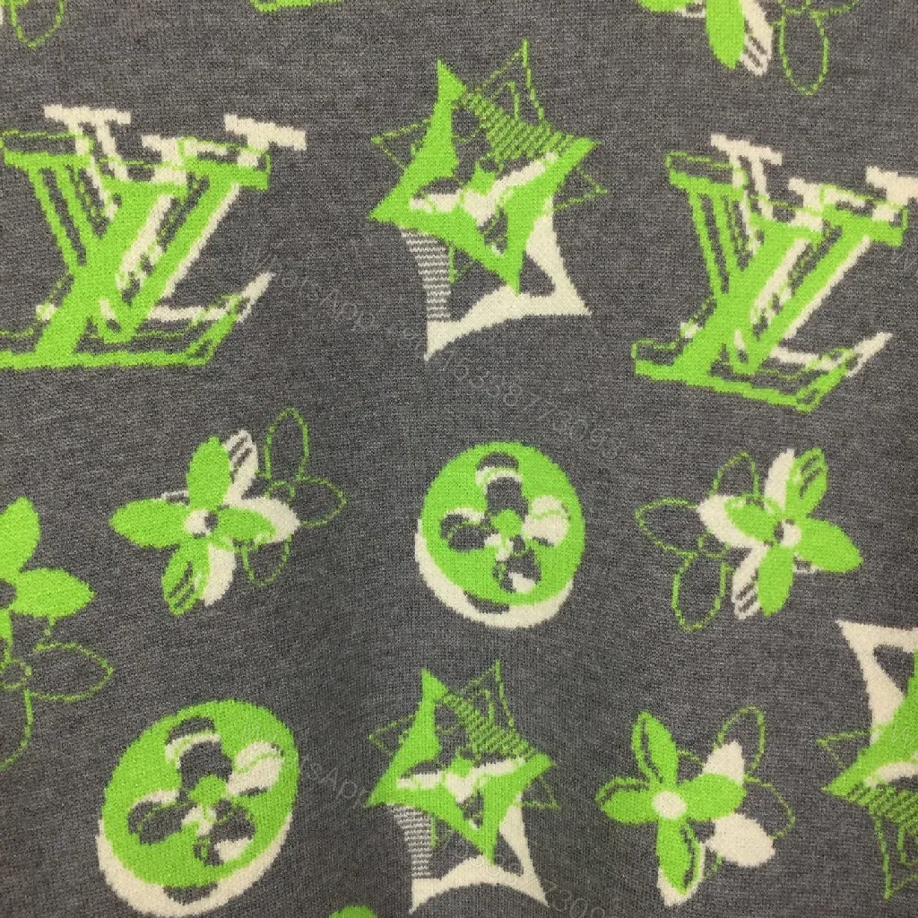 View 7 of Neon LV-Inspired Knit: Bold Graphics, Everyday Luxury Knitwear