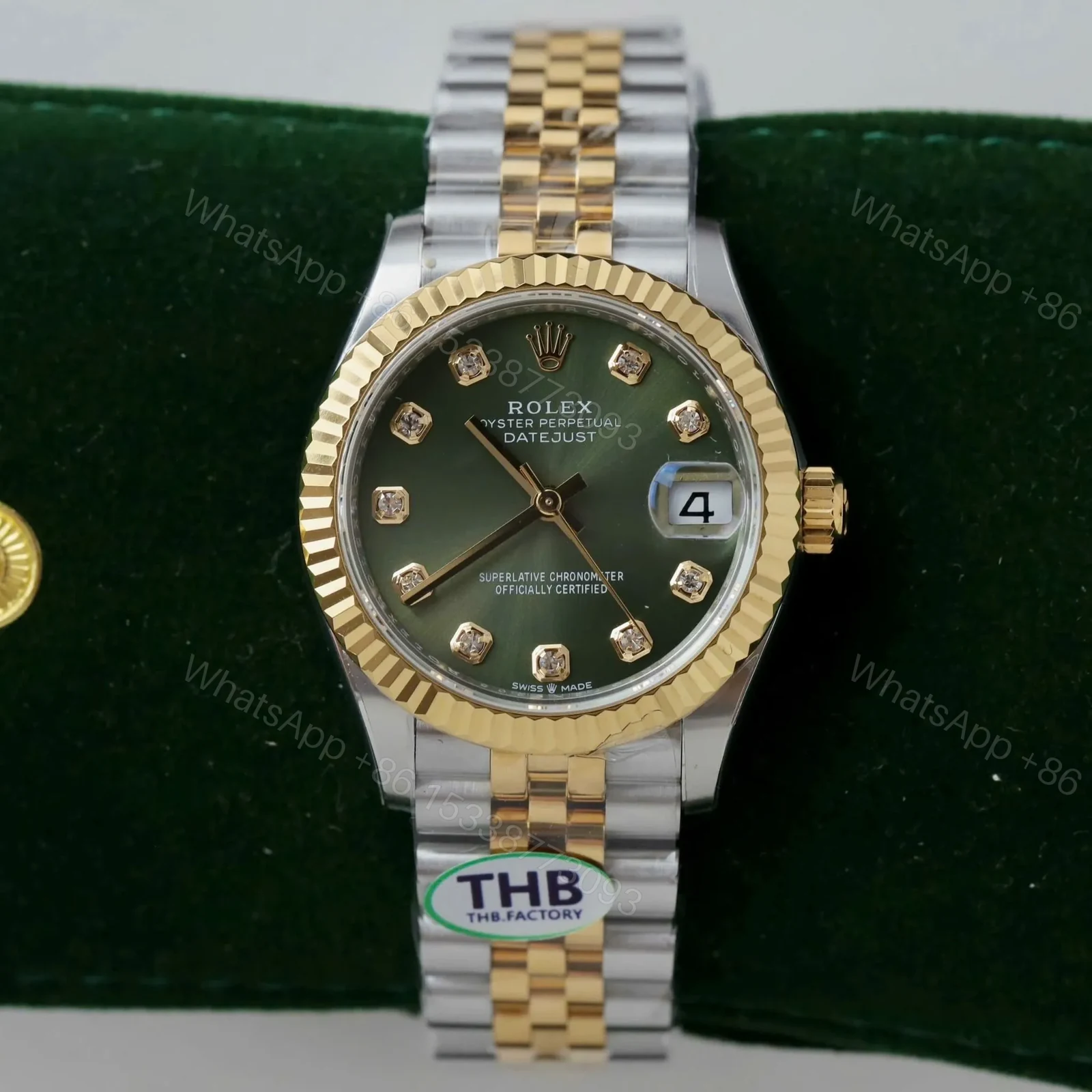 View 2 of Rolex Datejust Olive Green Diamond Dial 278273-0030 31 mm