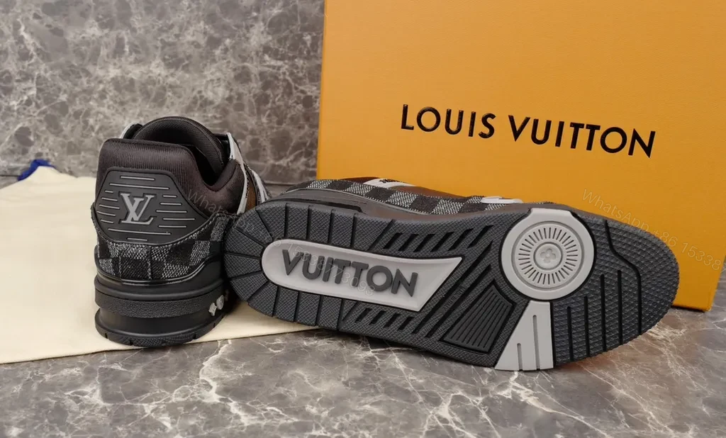 View 2 of Black Leather + Suede High-Tops + Modern Luxury + Signature LV Detailing + Sneakers