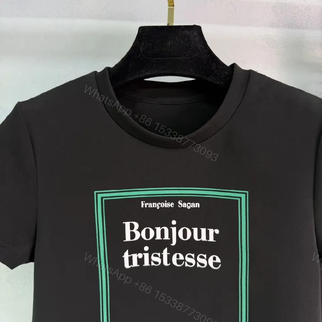 View 9 of Black Cotton Tee Shorts Set, Casual Dior Label