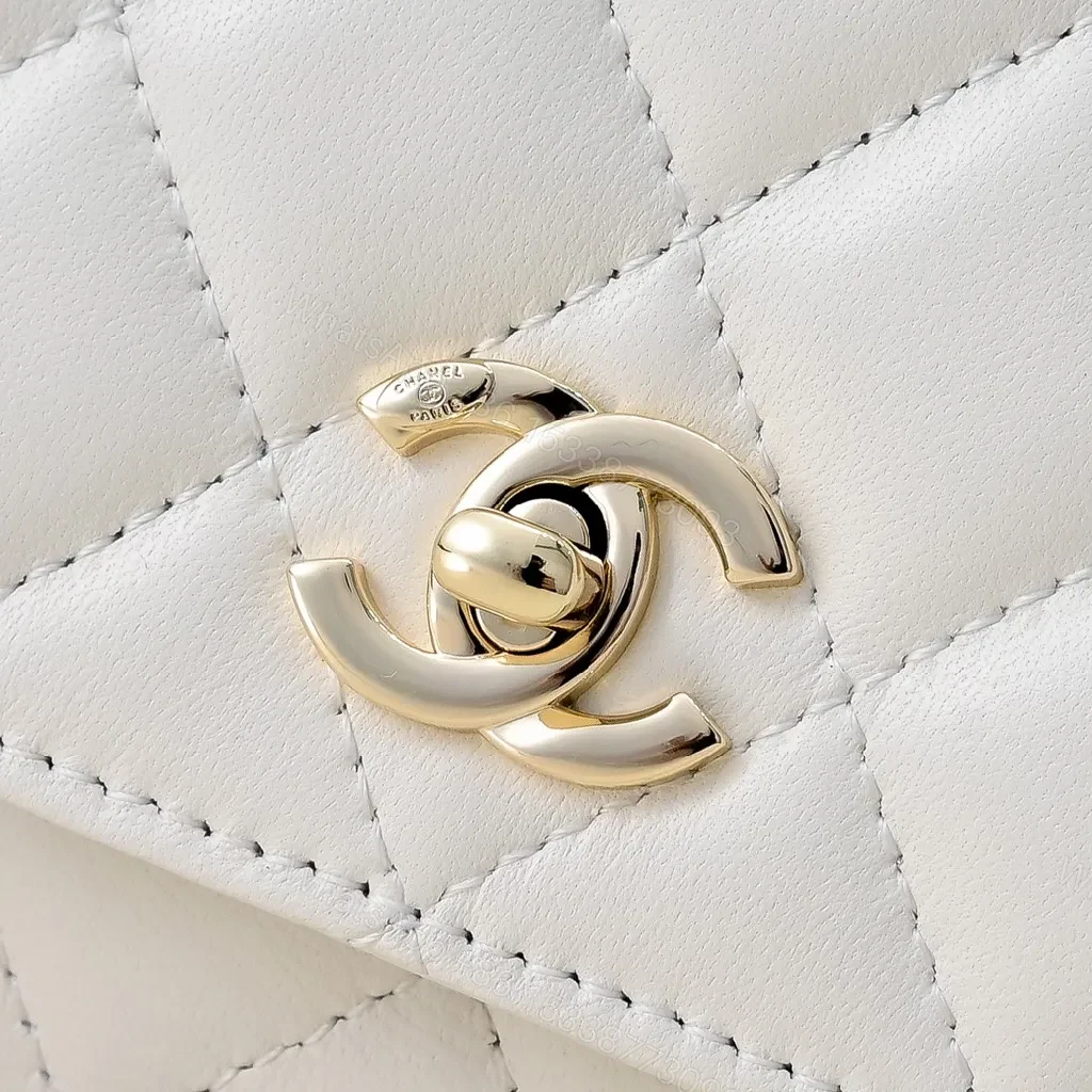 View 4 of White Quilted Shoulder Bag with Gold Chain - Luxe Everyday Elegance