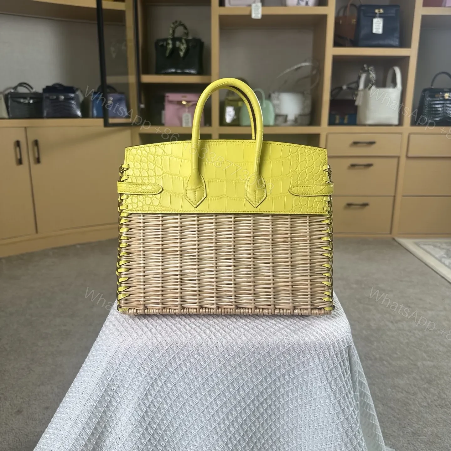 View 2 of Hermes Birkin 25cm Amber Yellow Crocodile Leather