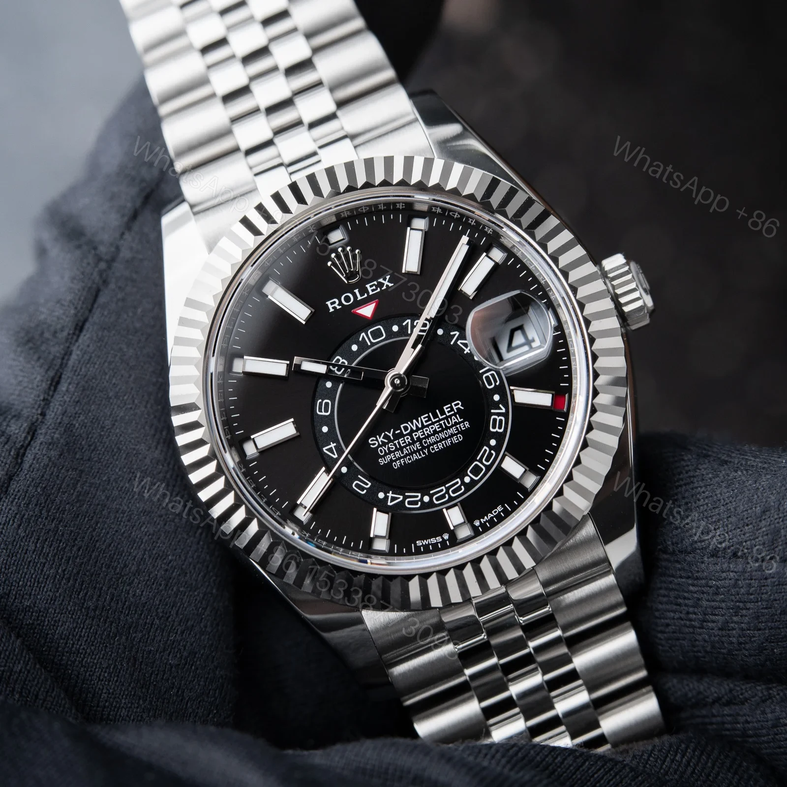View 10 of Superclone Rolex Sky-Dweller 42 mm Bright black Dial 336934 Jubilee