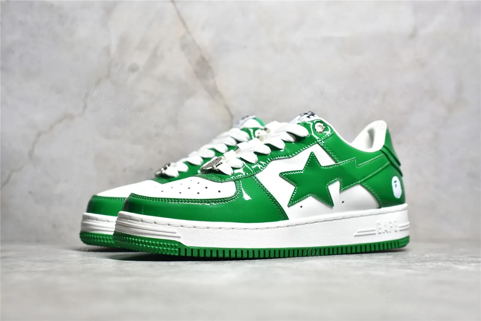 View 9 of A Bathing Ape Bapesta White Green Reps