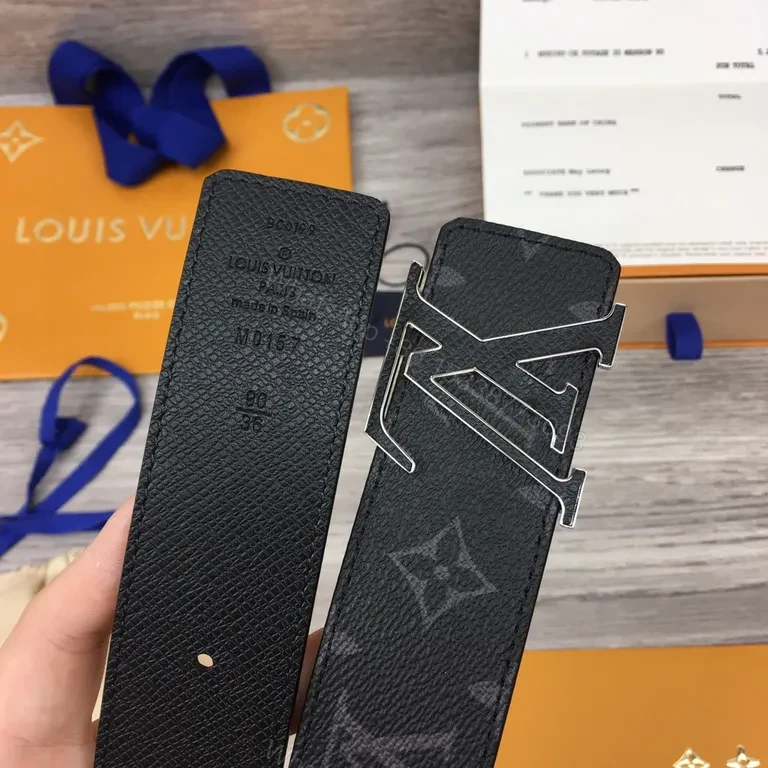 View 8 of Statement Leather Belt: LV-Inspired Buckle, All-Season Style