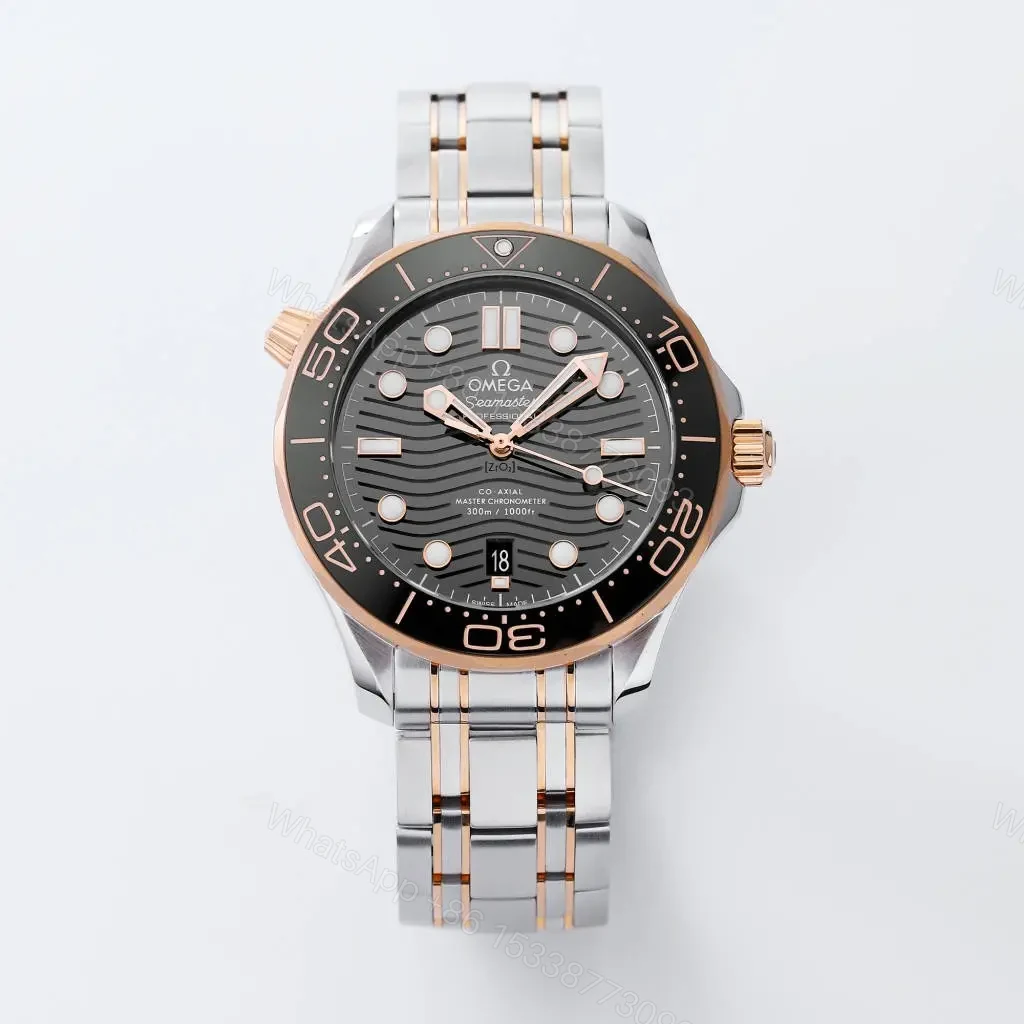 Omega Seamaster 300M Replica Watch Two-Tone Stainless Steel with Black Dial 42mm — view 1