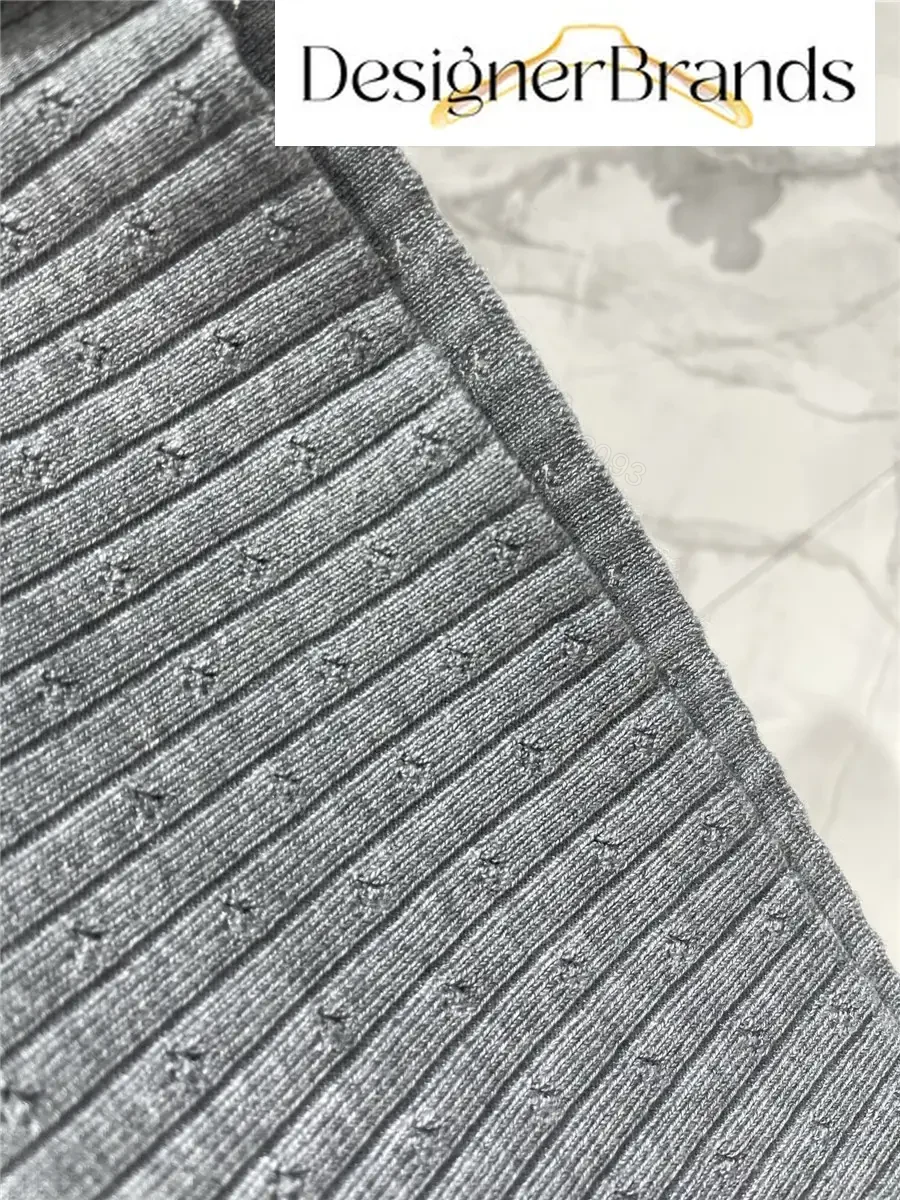 View 5 of Miu Miu Grey V-Neck Sleeveless Knitted Mini Dress