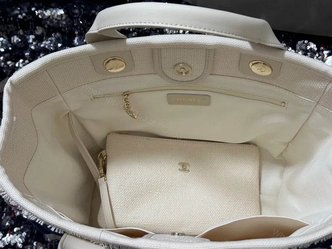 View 6 of Chanel-Inspired Striped Textured Tote: Everyday Luxe