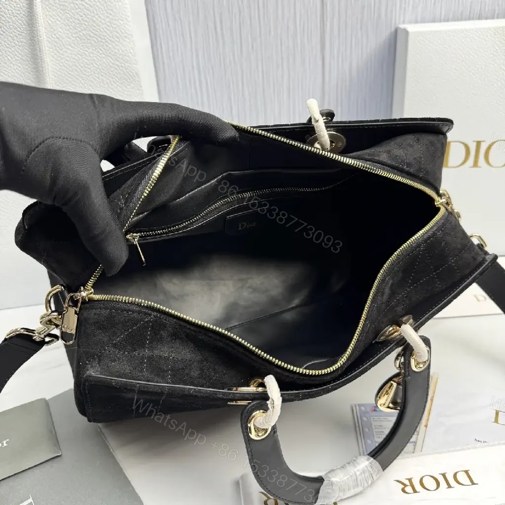 View 6 of Velvet Black Structured Bag: Gold Hardware, Quilted Charm