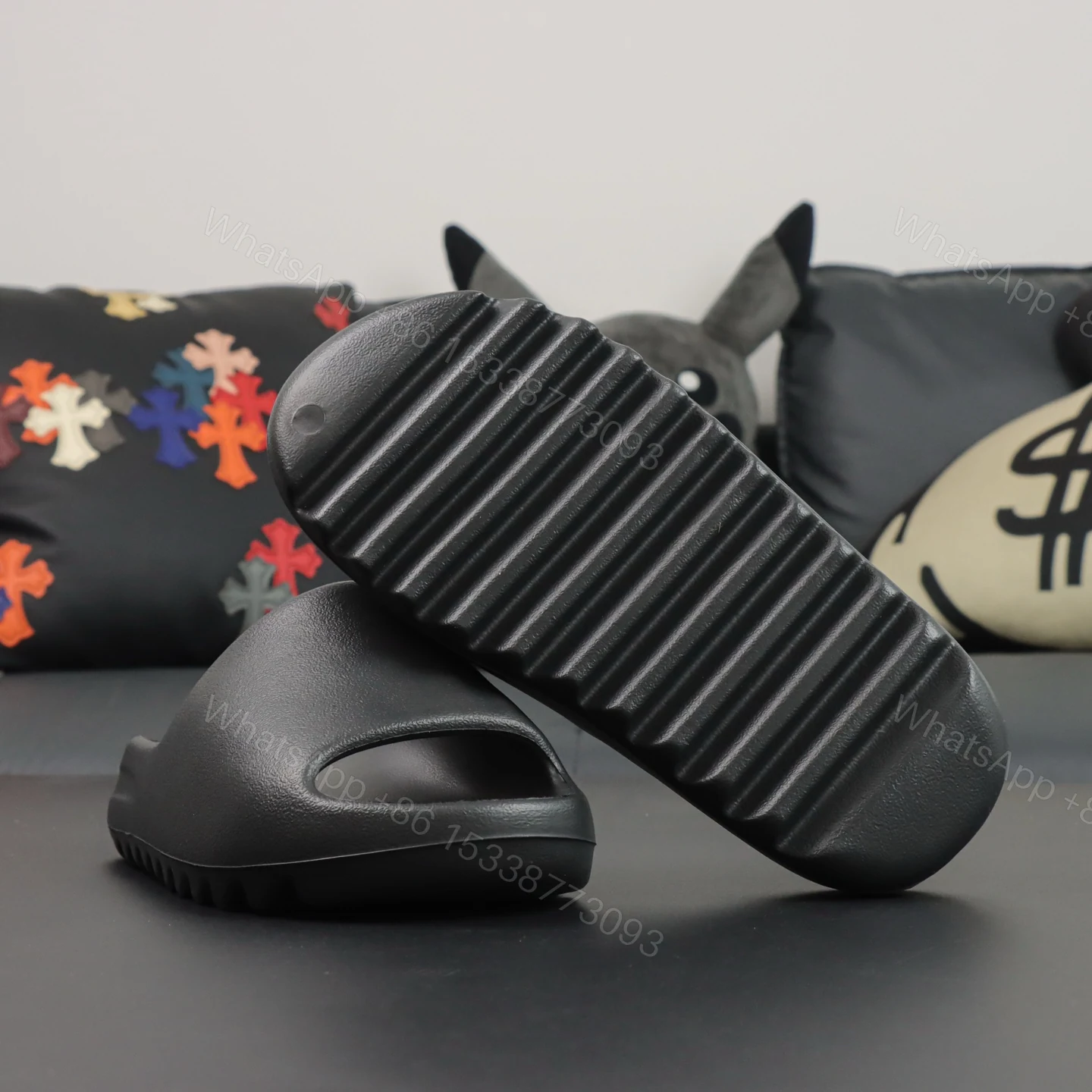 View 3 of Yeezy Slide “Onyx” Black Reps