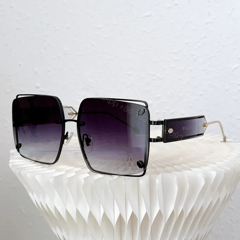 View 2 of Pink Rose-Glide Square Sunglasses: Rose-Gold, BVLGARI Style, UV400 Lenses
