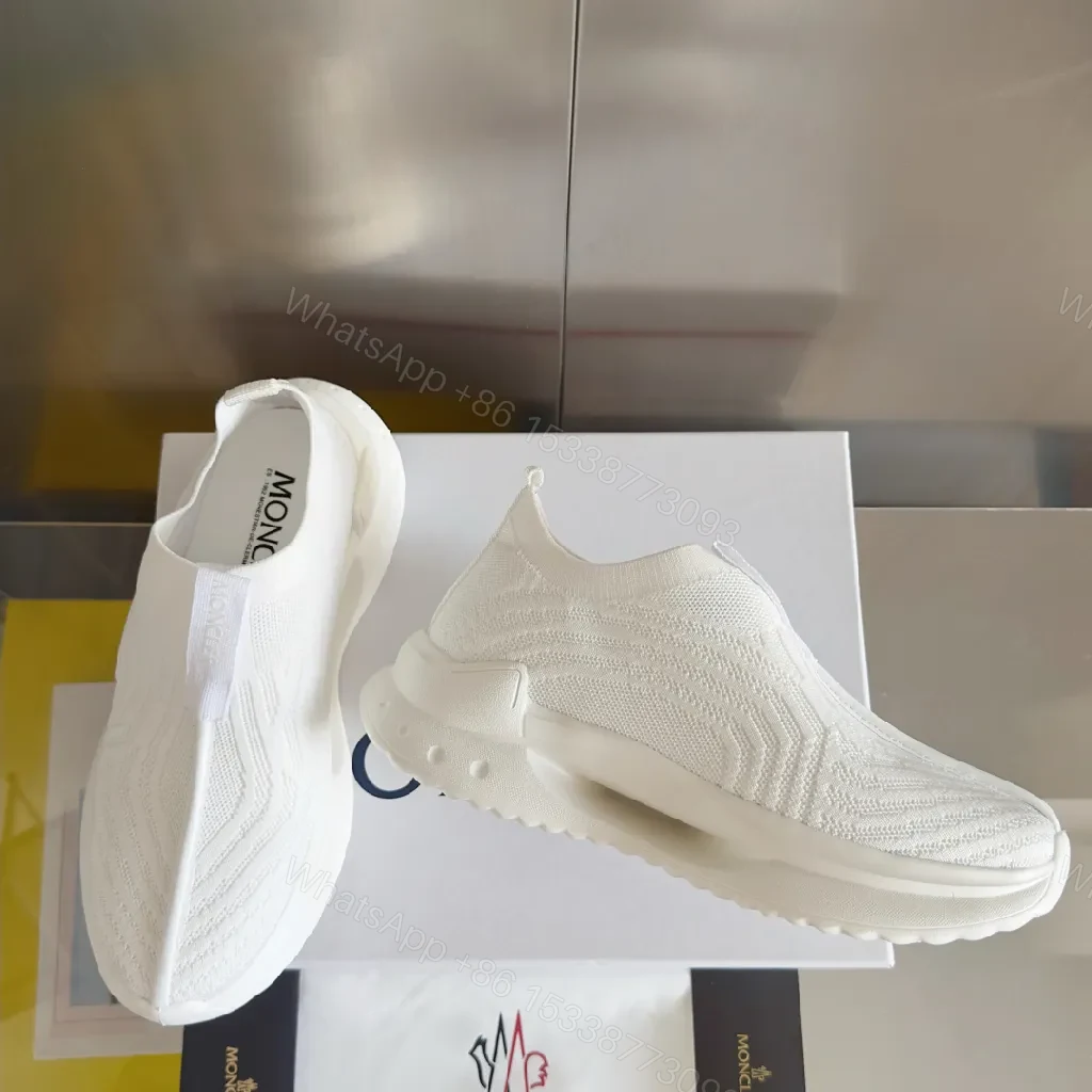 View 4 of White Knit Luxury Runner: Cushioned Comfort Sneaker