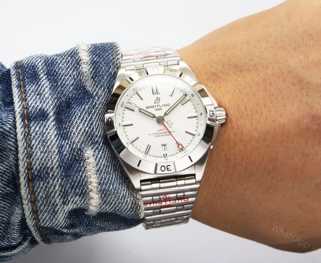 View 3 of Breitling Chronomat GMT 40 White Replica Steel Bracelet 40MM Premium A32398101A1A1