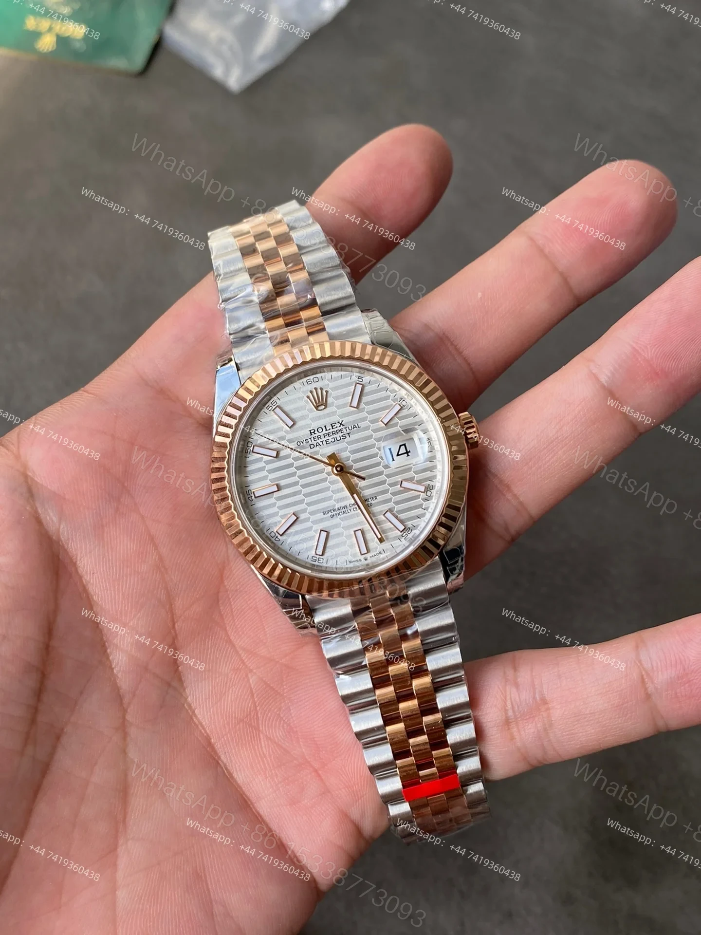 View 2 of Rolex Datejust M126331-0018 1:1 Replica Water Ripple Rose Gold Silver Dial Jubilee 41MM 3235 Movement Super Clone Watch