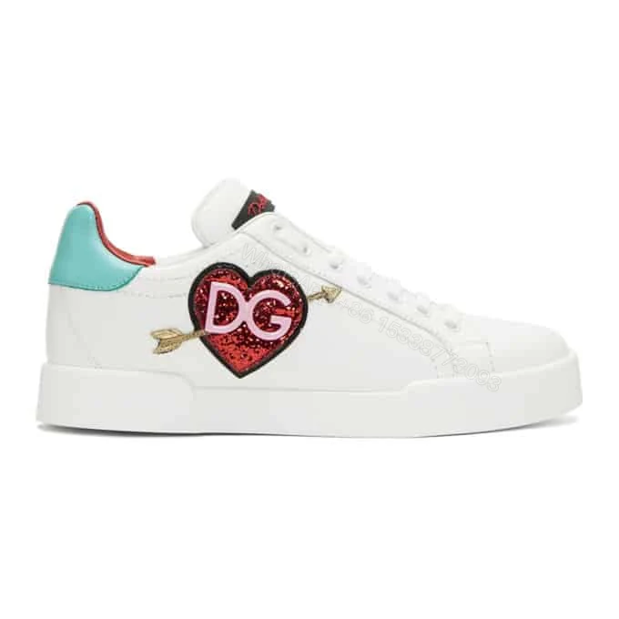DOLCE & GABBANA WHITE HEART SNEAKERS – DG31 — view 1
