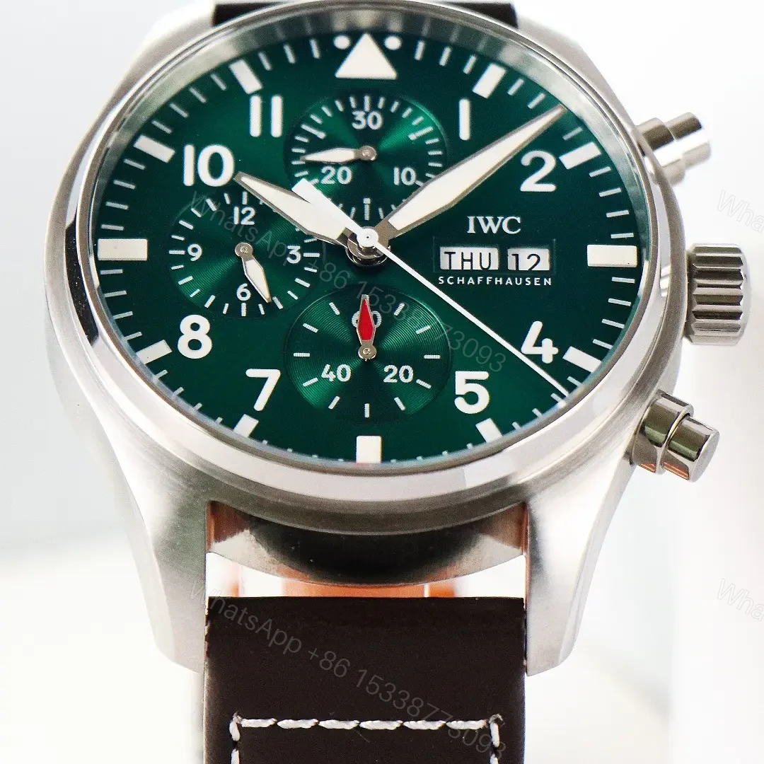 View 5 of IWC Pilot’s Watch Chronograph Stainless Steel / Green Dial IW3780-05
