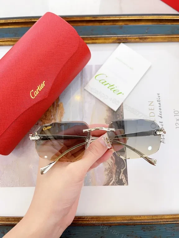 View 9 of Cartier-Inspired Lux Sunglasses: Rose Gradient, Titanium Core
