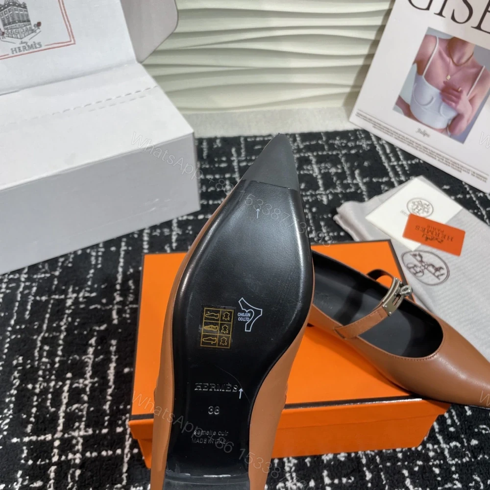 View 9 of 高仿Hermes*Kelly系列H251002Z04小牛皮休閒單鞋棕色免檢版