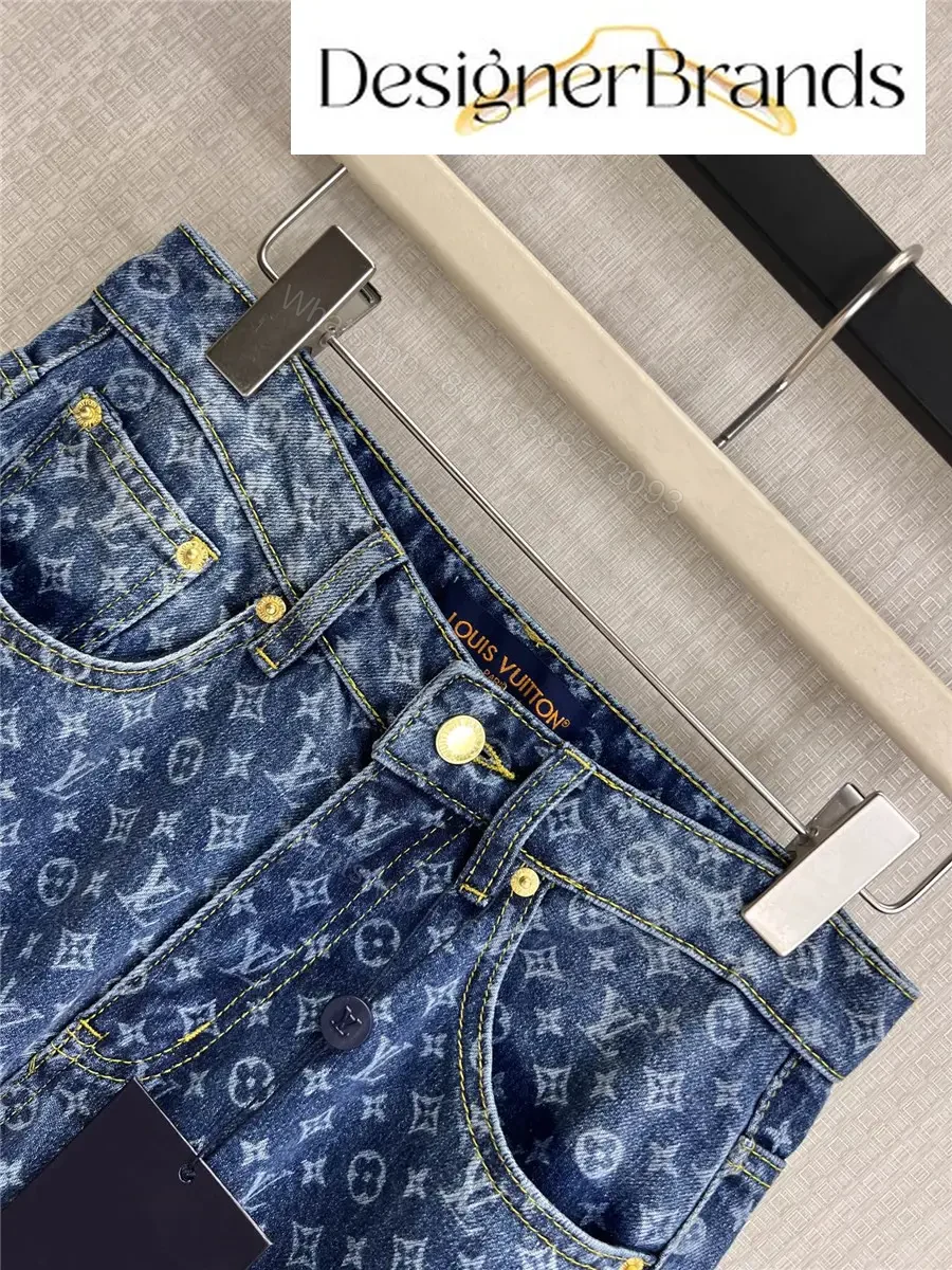 View 3 of Louis Vuitton Monogram Print Straight-Leg Jeans