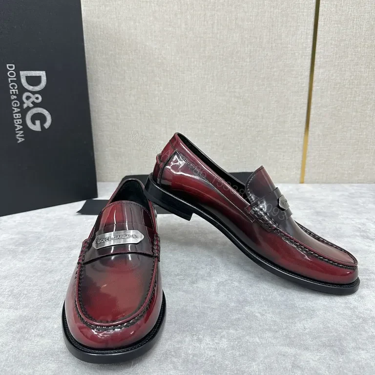 View 2 of Lux Patina Burgundy Leather Penny Loafers - Hand-Finished Shine