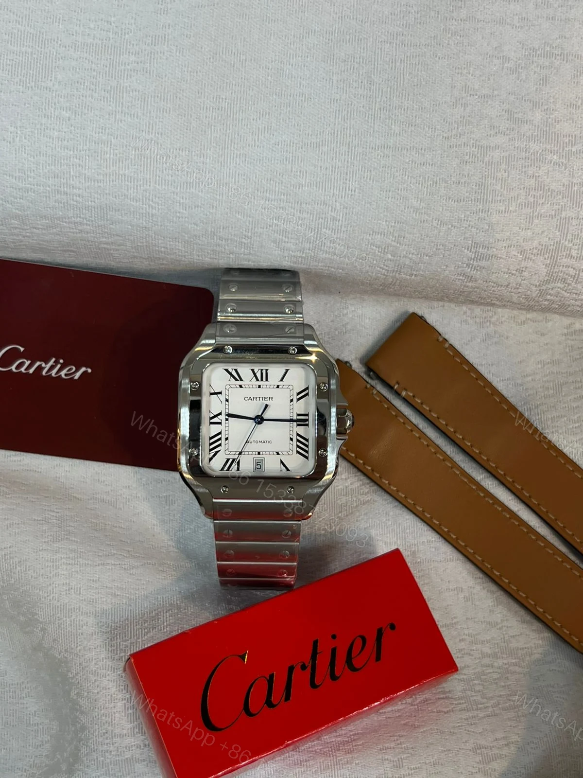 Cartier Santos Stainless Steel Silver Super Clone — view 1