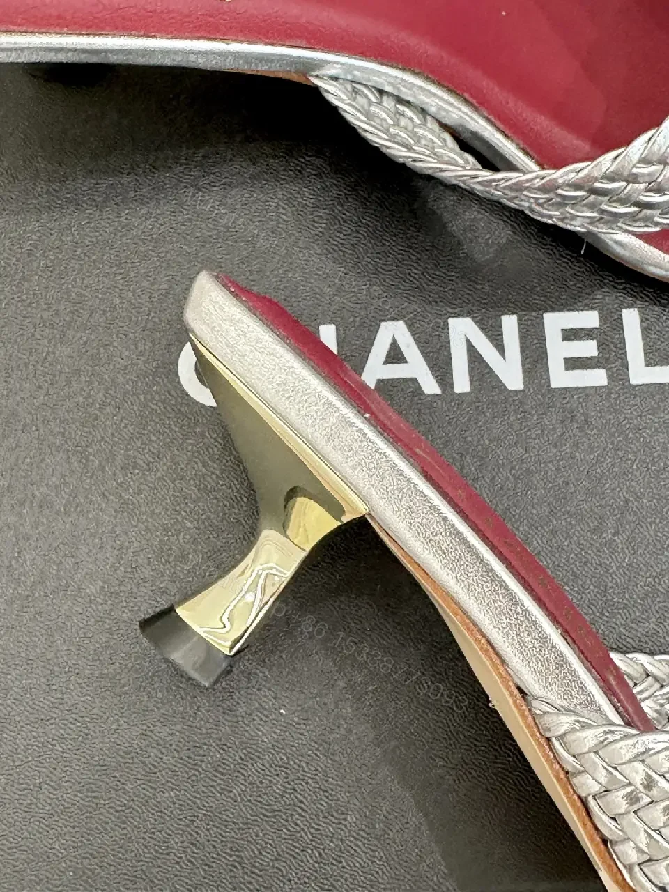 View 10 of Silver Braided Slides Metallic Chanel-inspired Cushioned Comfort Mules