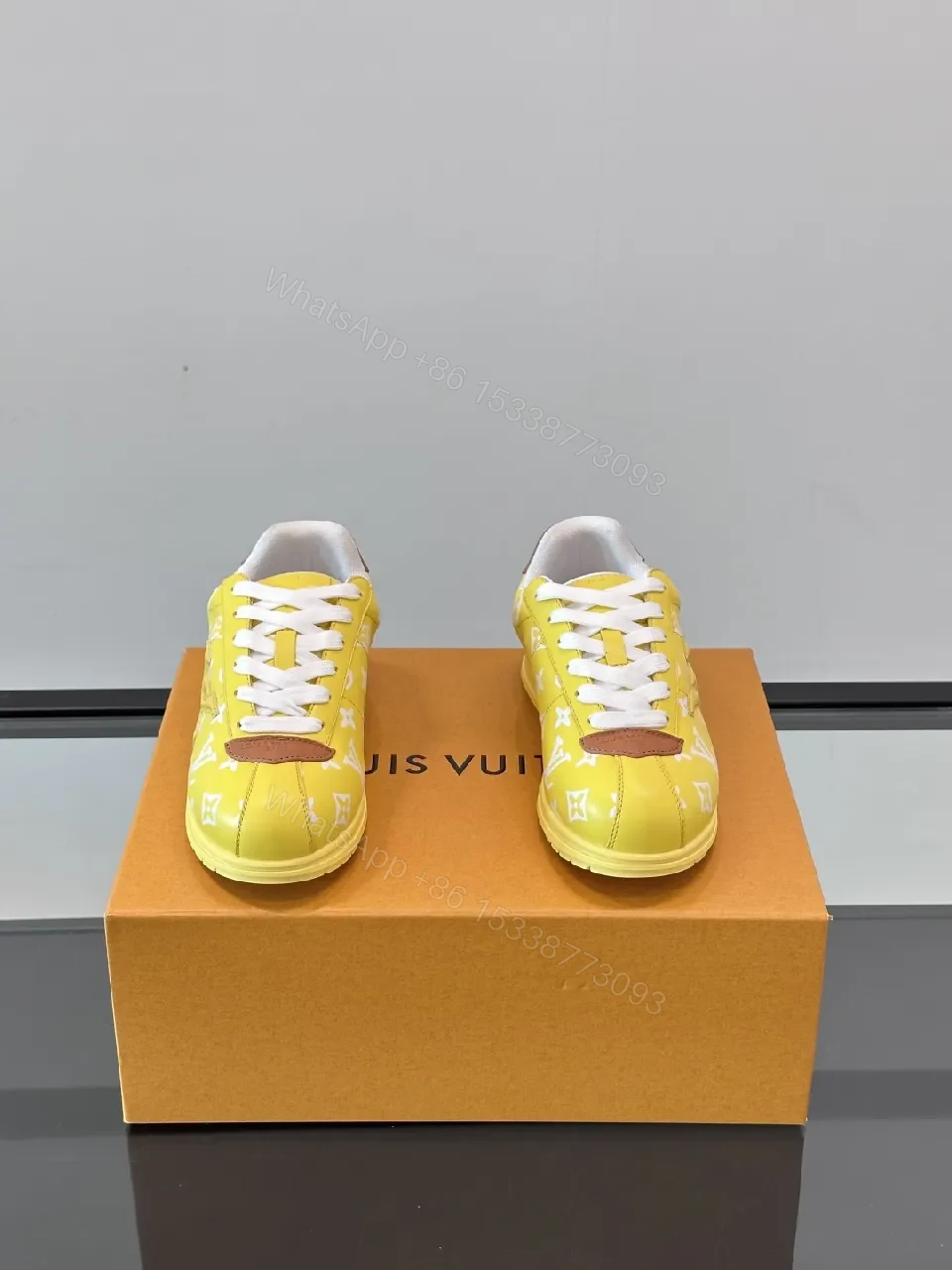 View 3 of Sunny Yellow Monogram Sneaker: Luxe Comfort & Street Style