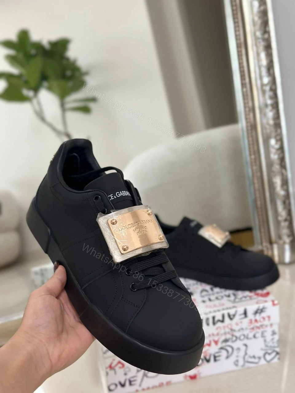 View 2 of Dolce&Gabbana Portofino calfskin sneakers