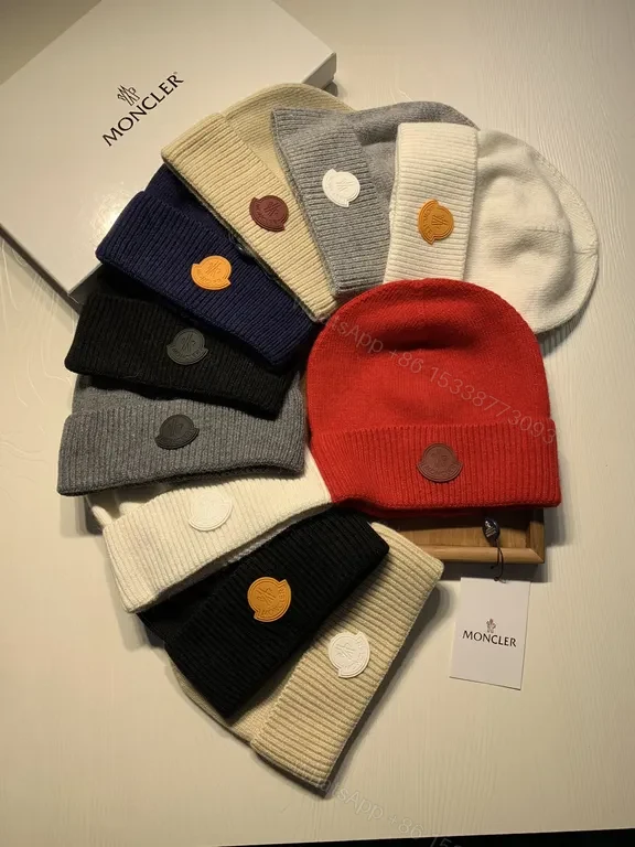 View 7 of Gray Moncler Beanie - Knit Warmth, Subtle Luxury Brand