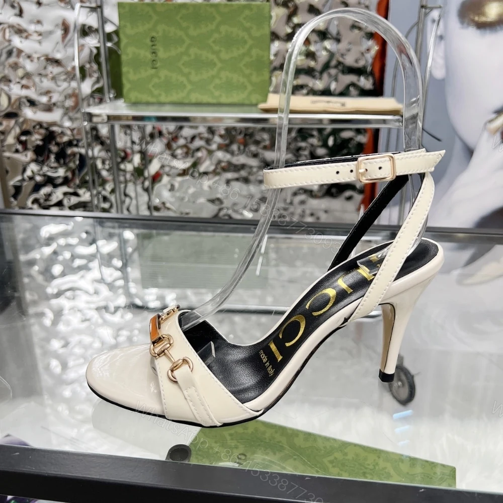 View 3 of Gucci Moorea Sandals White