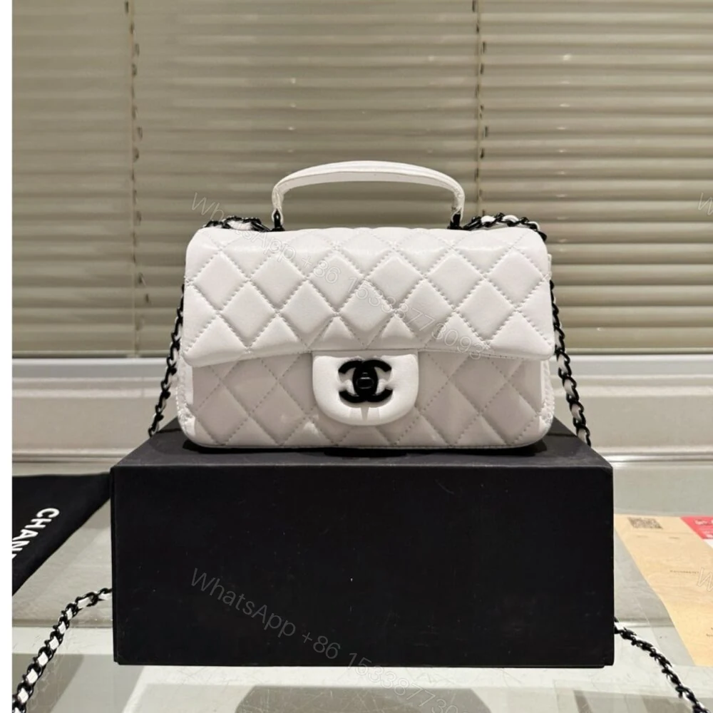 View 2 of Chanel Vintage Small Classic Flap Bag White 20Cm