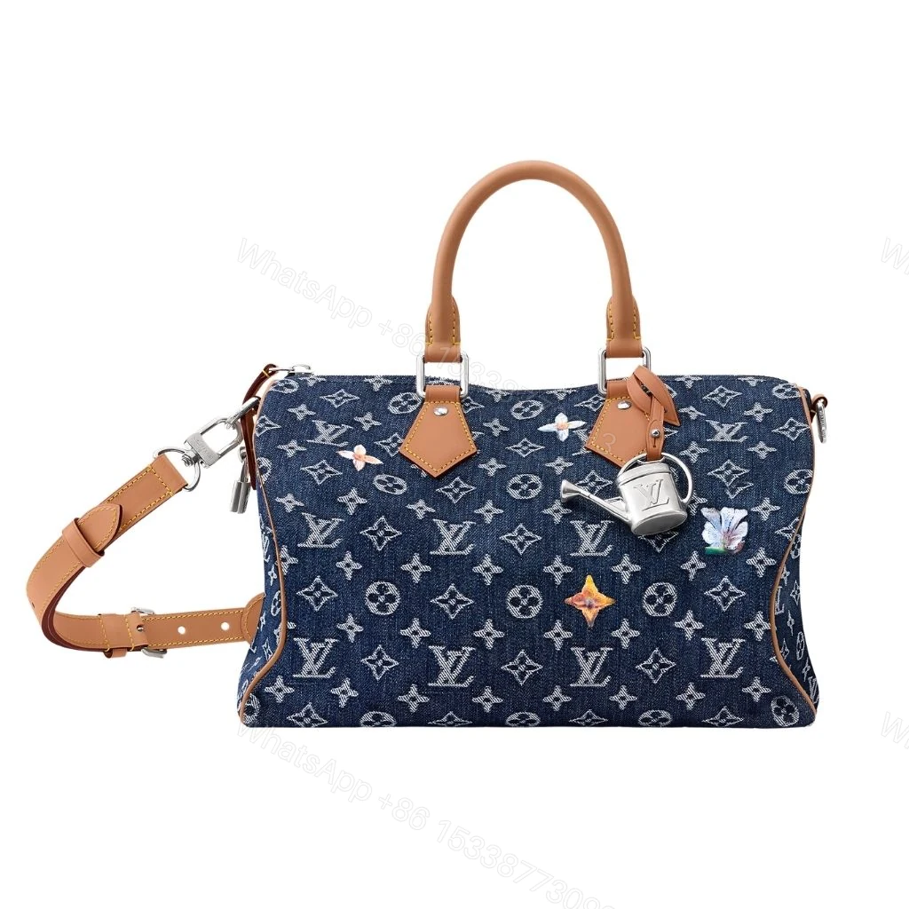 Louis Vuitton Speedy 30 Bandoulière Bag Blue Denim 30Cm M27556 — view 1
