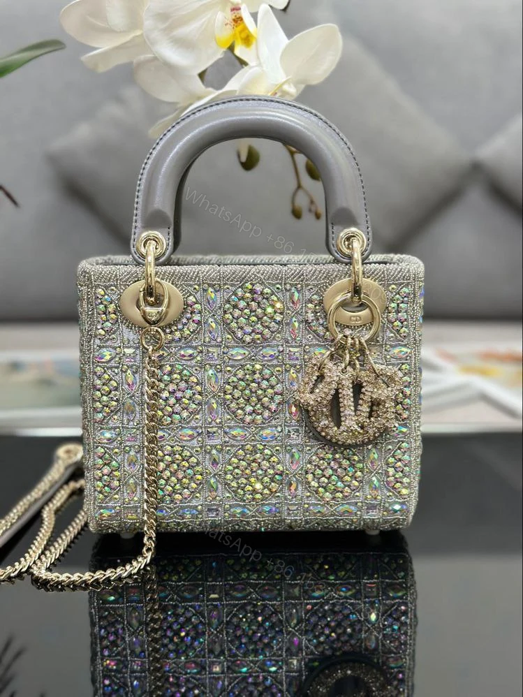 View 2 of Mini Lady Dior Bag with Removable chain