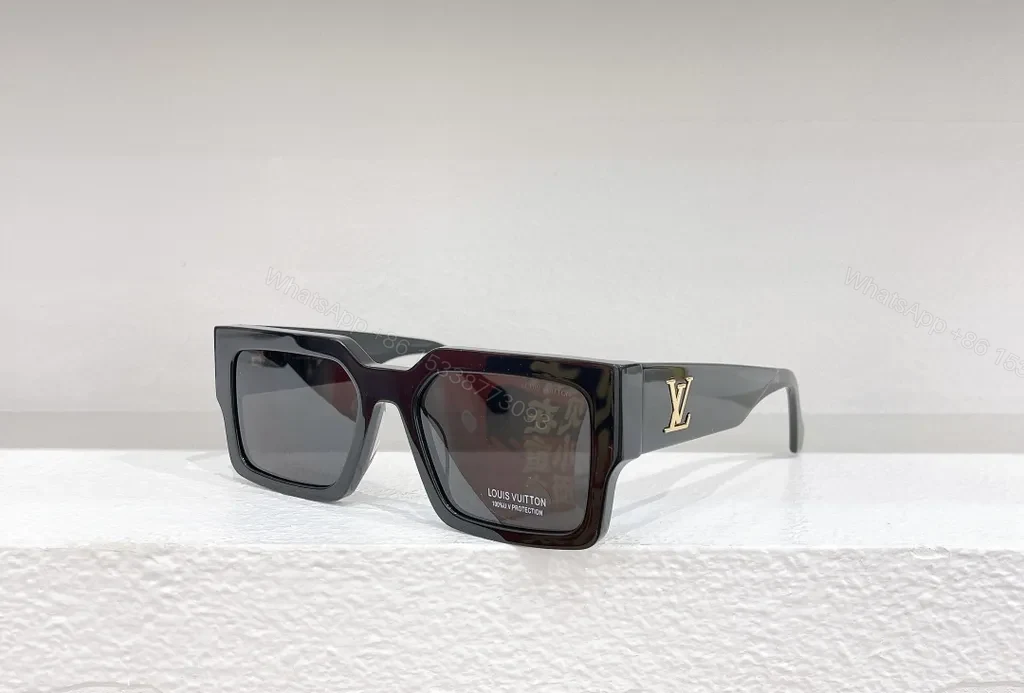 View 6 of Clear-Frame LV Sunglasses: UV400, Crystal Acetate, Grey Lenses
