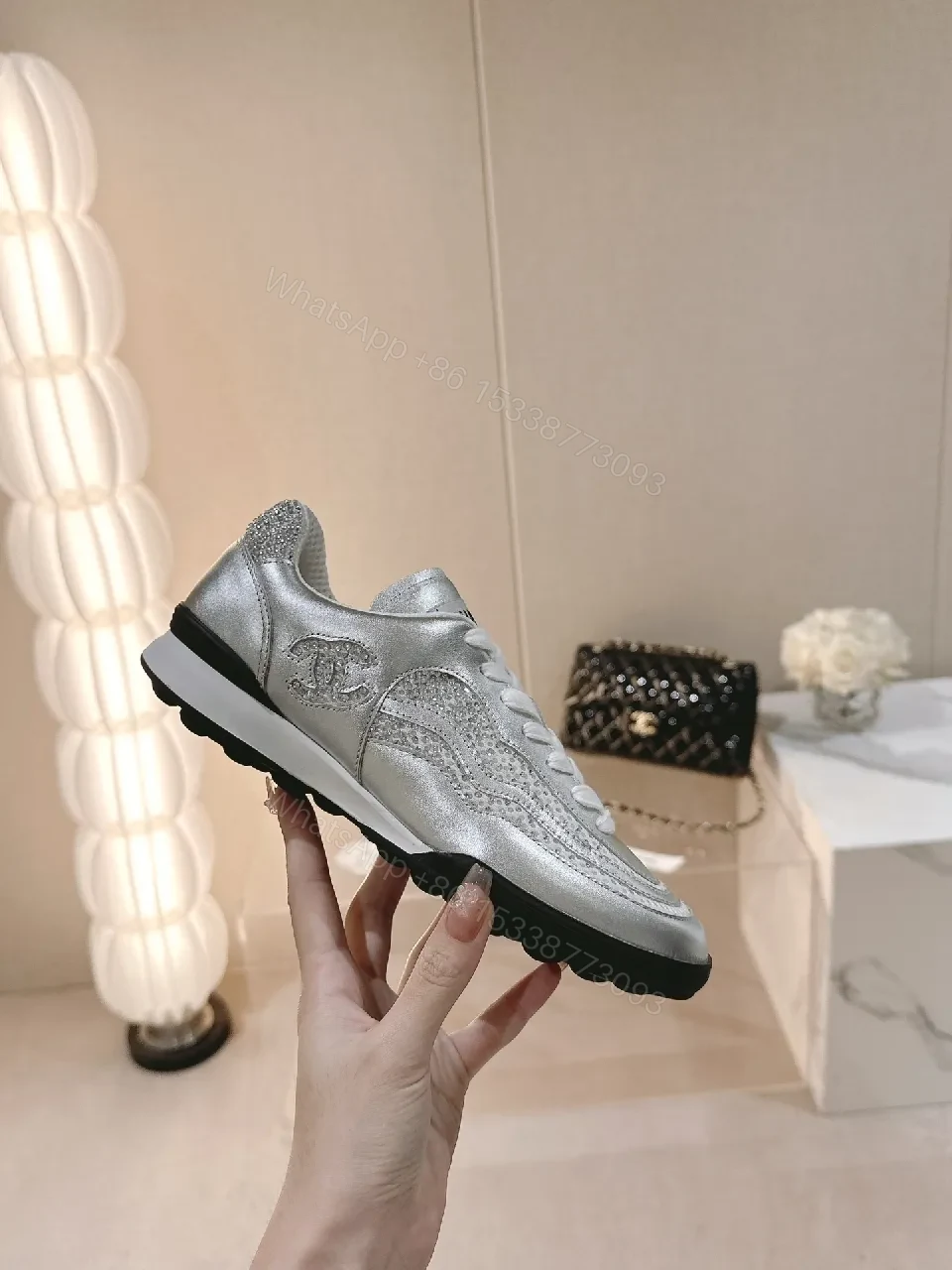 View 7 of Metallic Luxe High-Top Sneakers with All-Day Comfort