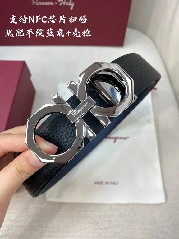 View 5 of Gancini Buckle Belt Black Leather â€“ Italian Luxury Style