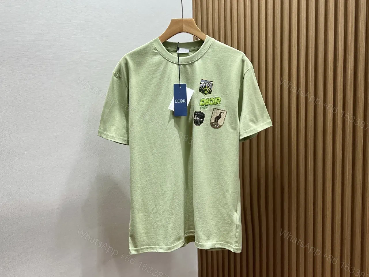View 4 of Neutral Patchwork Tee: Designer-Emblem Graphic Essential