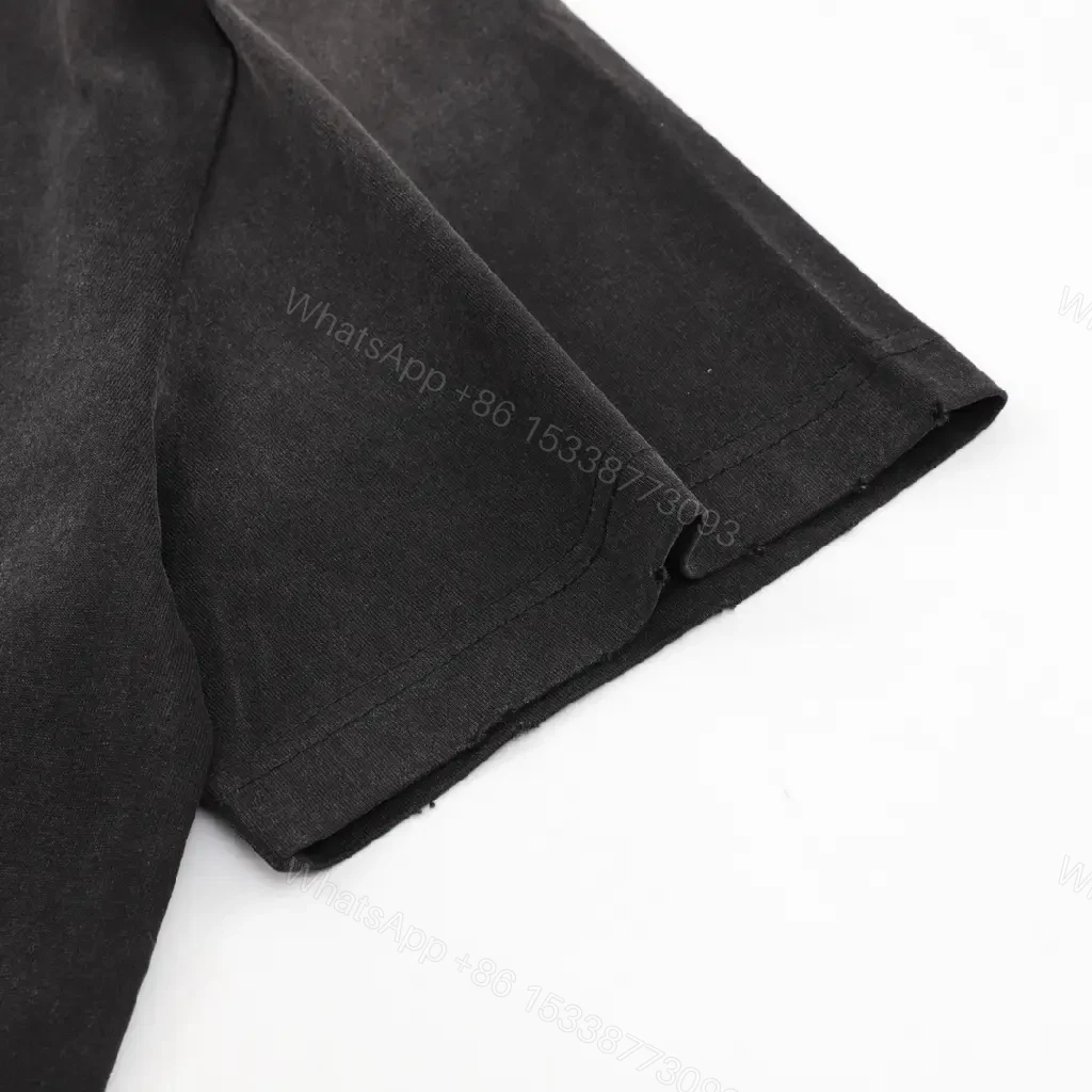 View 8 of Black Cotton Casual Crewneck T-Shirt with Chest Logo