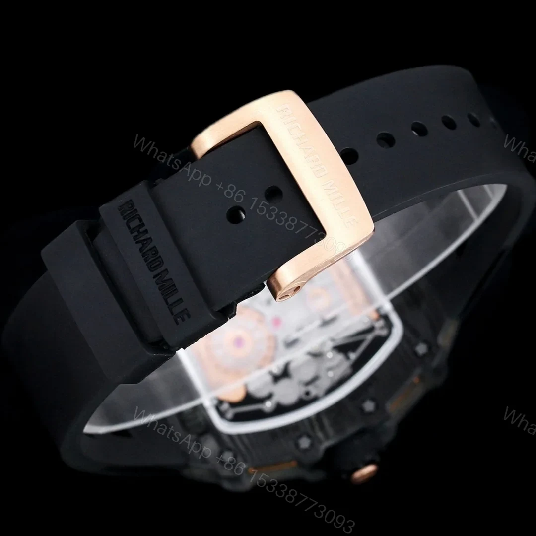 View 9 of Richard Mille RM21-01 Automatic Skeleton Watch 40MM Black Carbon Fiber Case Aerospace Design Premium Edition RM-RM21-01-BLK-CARBON-SKL-40
