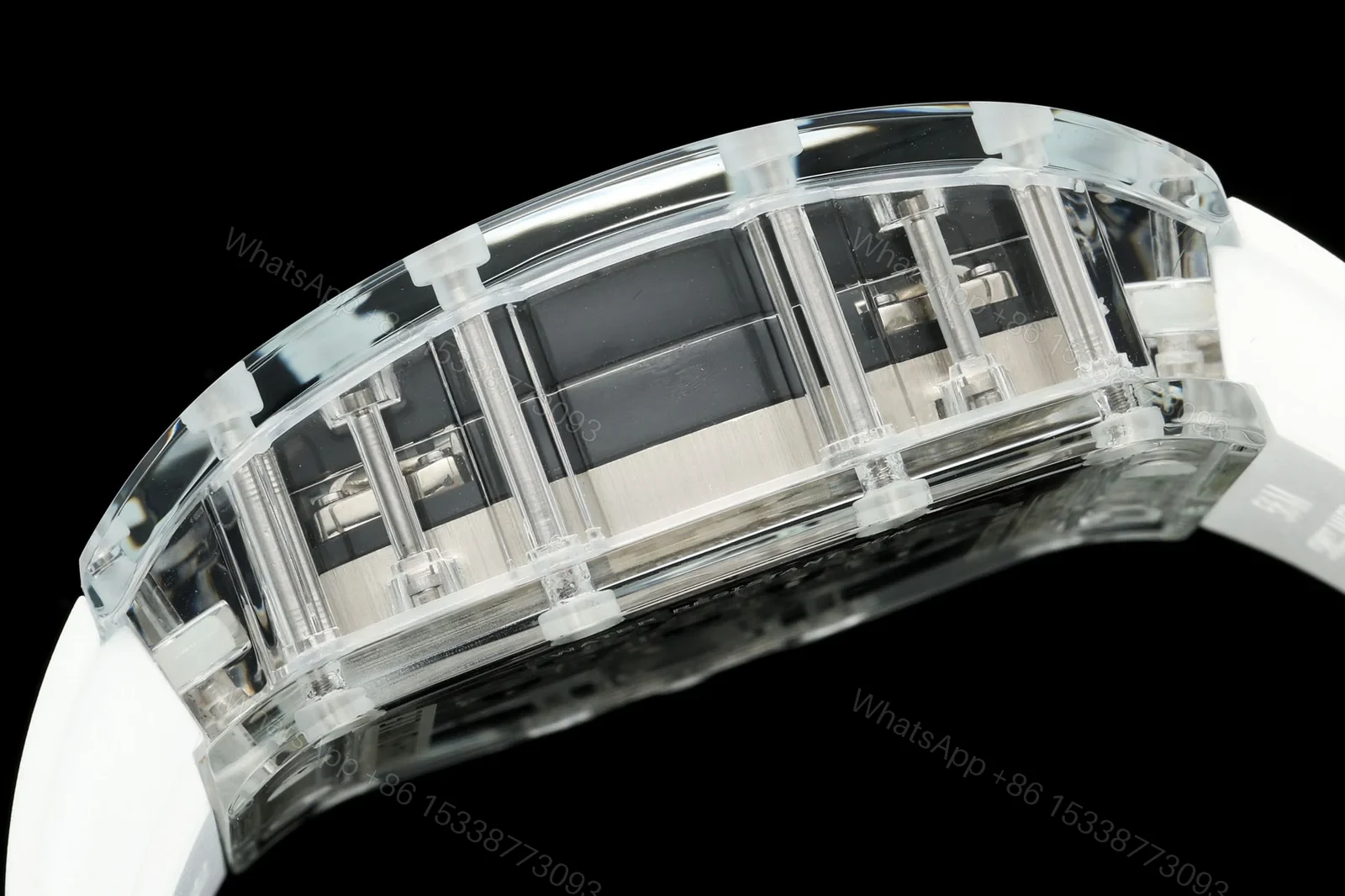 View 8 of Richard Mille RM56-02 Sapphire Crystal Tourbillon Watch Transparent Skeleton Cable Suspension Movement Ultra Light Premium Edition RM-RM56-02-SCX-TB35