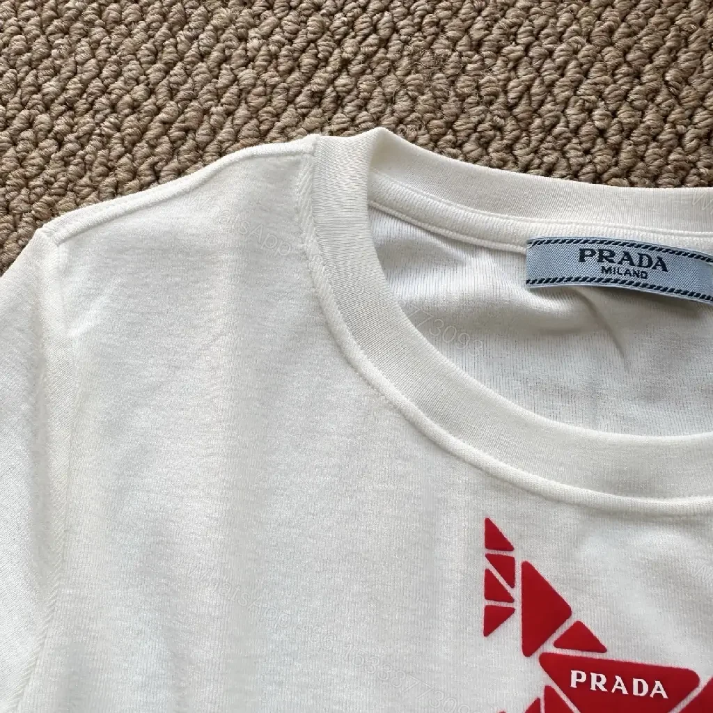 View 3 of Geometric Dog Knit Tee: White, Premium Minimalist Style, Durable Comfort