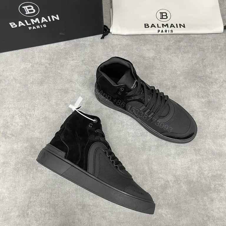 View 7 of Monochrome Balmain High-Top: Premium Leather Sneaker