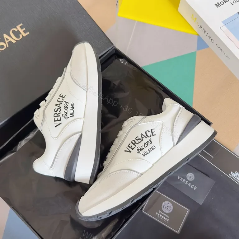 View 7 of Versace-Inspired White Leather Sneakers: Lux, Everyday Chic