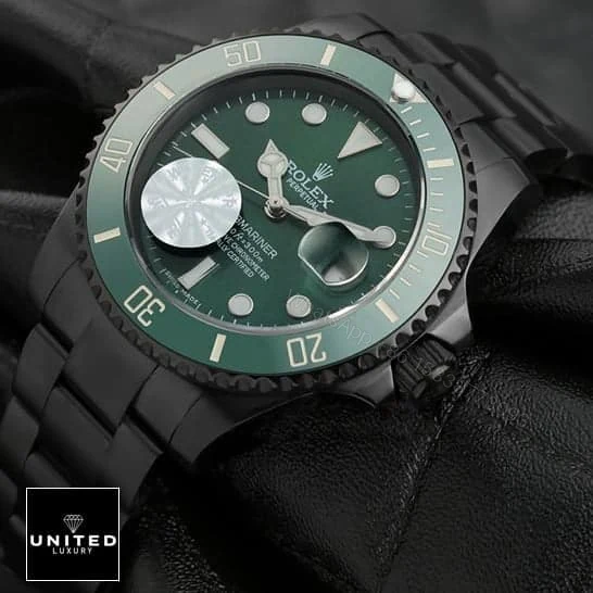 View 6 of Rolex Submariner Blaken 116611N Green Dial Replica