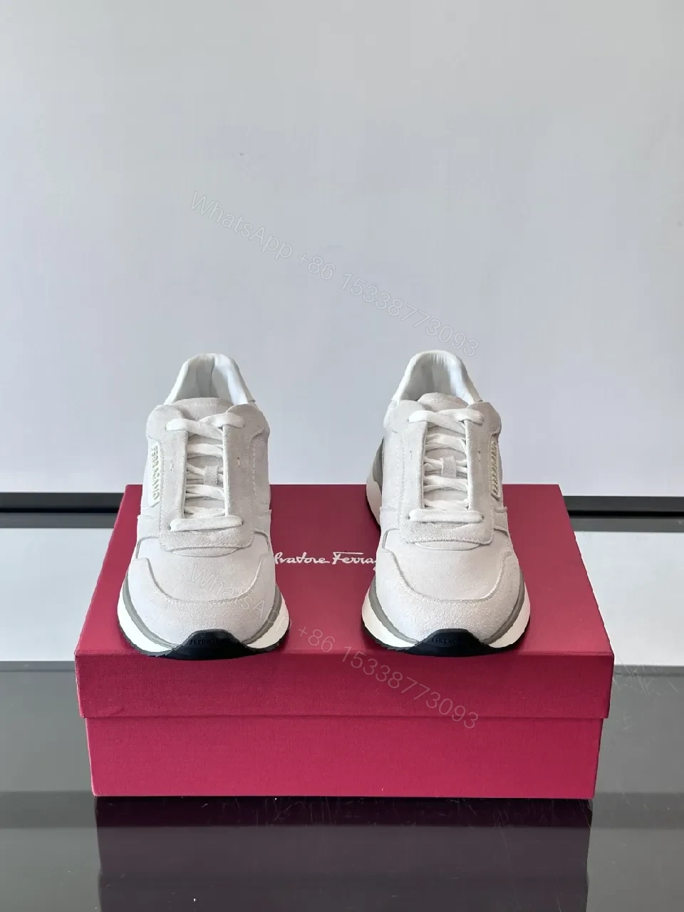 View 3 of Beige Suede Minimalist Sneaker: Luxury Comfort Pair