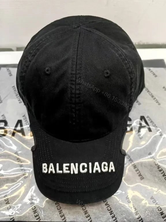 View 3 of Black Logo-Block Cap - Signature Luxury Cotton Twill Hat